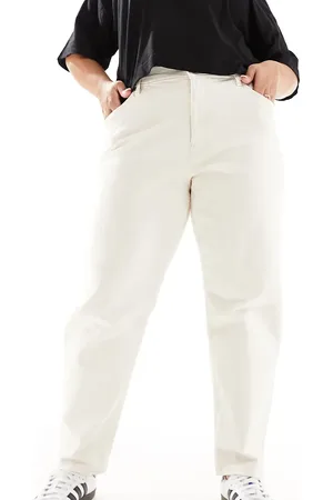 MANGO Curve contrast seam straight leg jean in off