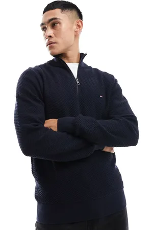 Tommy Hilfiger Oval structure zip mock jumper in
