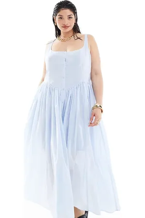 ASOS ASOS DESIGN Curve voile picnic midi sundress in sky