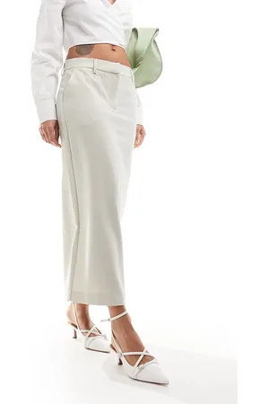VERO MODA Maxi skirt with slit back in stone
