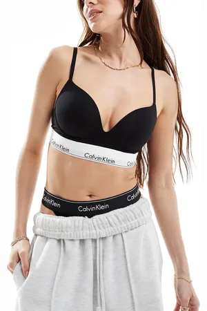 Calvin Klein Modern cotton fashion plunge push up bralette in