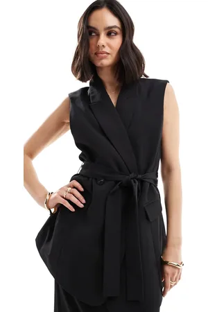ASOS Sleeveless tie blazer in