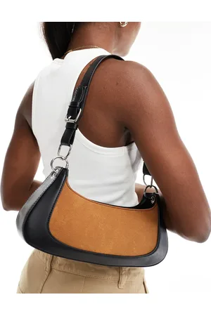 Glamorous Panelled shoulder bag in brown and