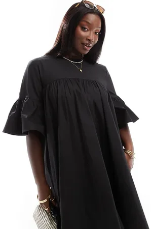 ASOS ASOS DESIGN Curve oversized smock mini dress with big sleeve in