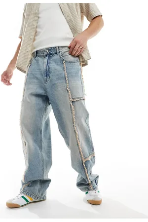 Bershka Baggy jeans with frayed seams in