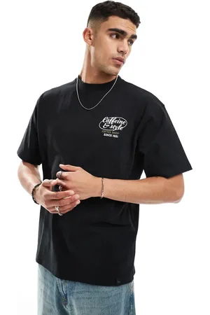 Pull&Bear Coffee shop back print t-shirt in washed