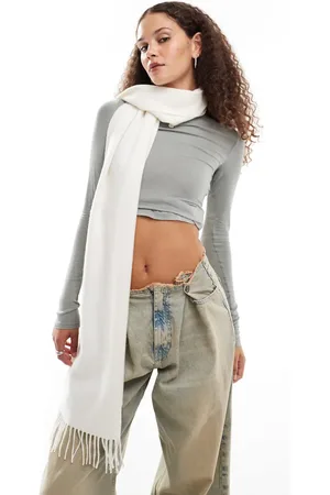 Weekday Premium wool scarf in off