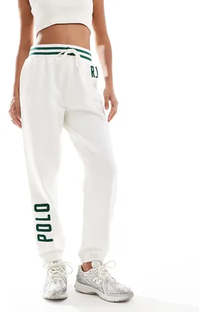 Ralph Lauren Joggers with collegiate logo in cream