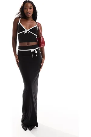 Kaiia Bow detail maxi skirt co-ord in