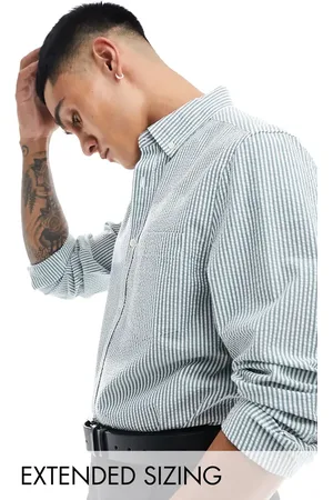 ASOS Seersucker textured smart shirt in stripe