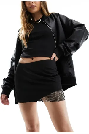 Bershka Chainmail trim tailored mini skirt in
