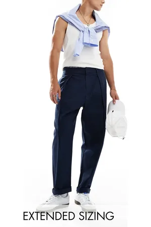 ASOS Straight fit chino trouser with pleats in