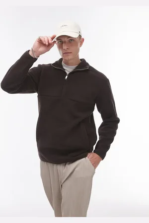 SELECTED Borg half zip sweatshirt in