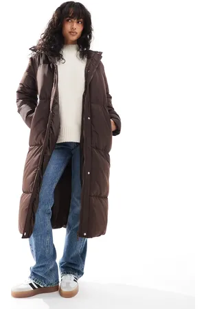 Threadbare Maxi puffer coat with hood in
