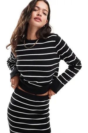 Pieces® Fine knit jumper co-ord in stripe