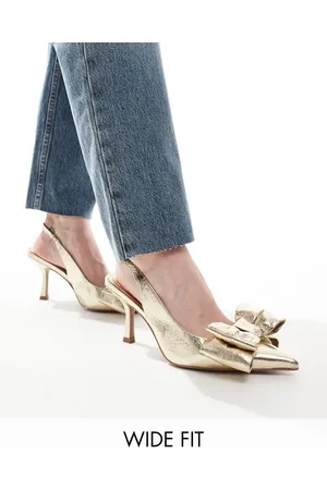 ASOS Sapphire bow detail mid heeled shoes in