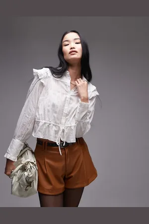 Free People Tie-waist cotton blouse in