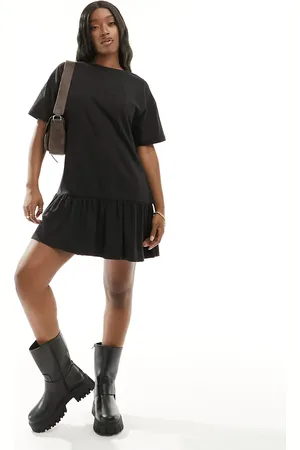 In The Style Mini peplum hem t-shirt dress in