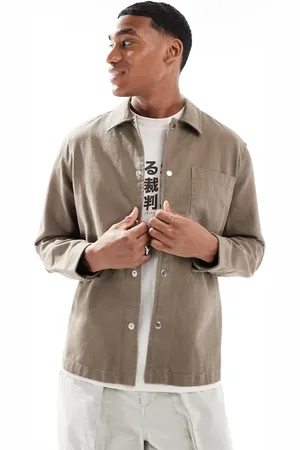 New Look Twill overshirt in mink