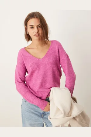 JDY V-neck jumper in dark