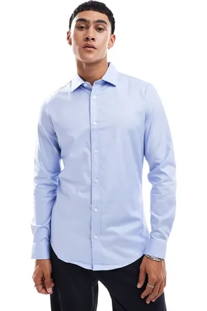ASOS Easy iron slim shirt with cutaway collar in