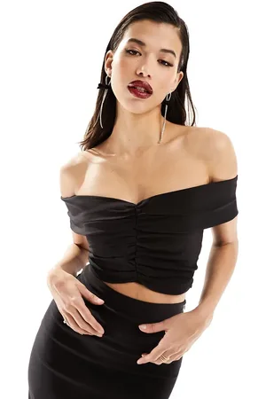 Vesper Ruched bardot crop top co-ord in