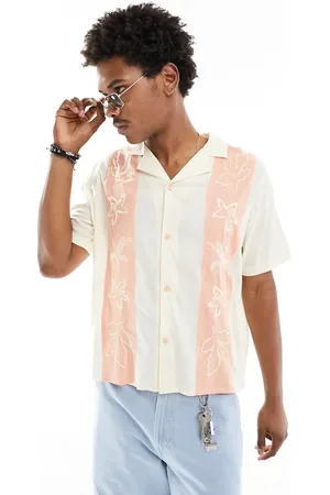 Native Youth Boxy fit shirt with embroidered panels in multi