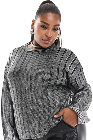 ONLY Cropped cable jumper in metallic