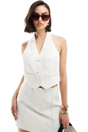 Miss Selfridge Fitted waistcoat in ivory co ord