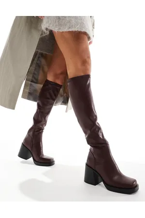 Schuh Danielle block heeled knee boots in wine