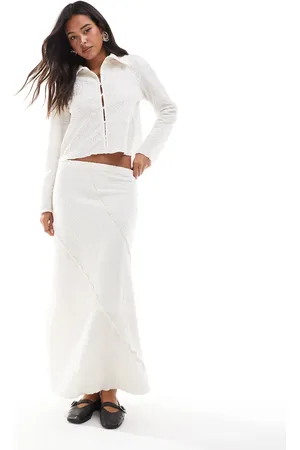 Object Textured maxi skirt with seam detail co-ord in tofu