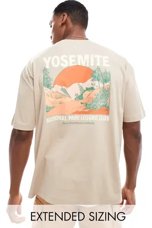 ASOS Oversized t-shirt in beige with scenic back print