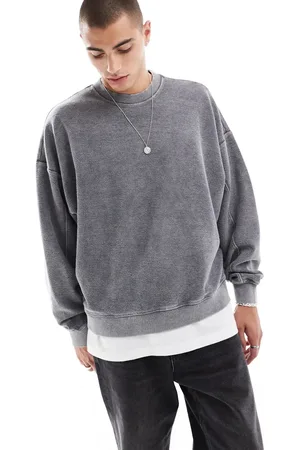 Bershka Textured sweatshirt in washed