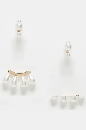 Pieces® 2 pack faux pearl earrings in