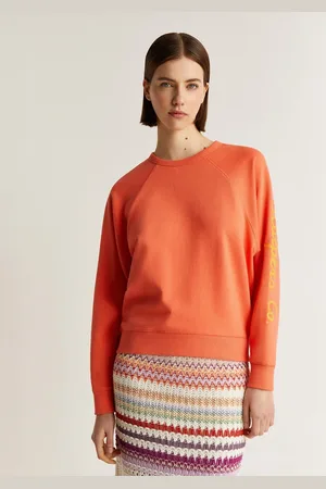 SCALPERS Embossed chain sweater in coral