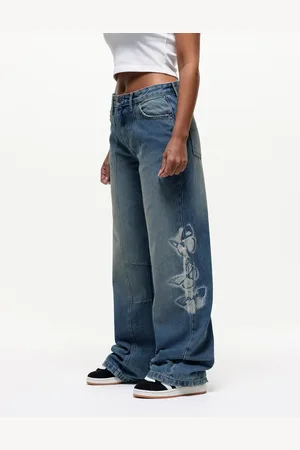 Good For Nothing Wide leg jeans with butterfly stamp detail in