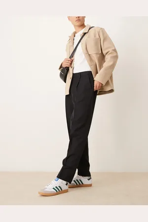 ASOS Smart oversized tapered trousers with front pleat in