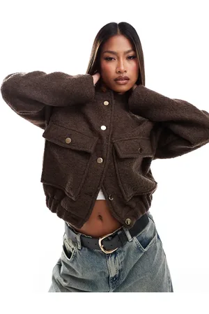 Style Cheat Boucle bomber jacket in