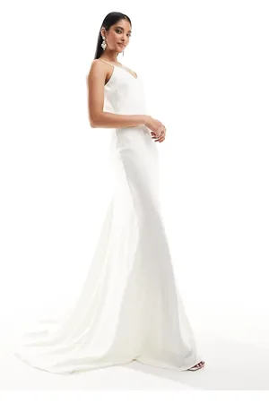 Y.A.S Bridal satin maxi cami dress with train in