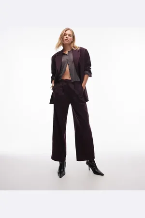 Topshop Co-ord trouser in burgundy