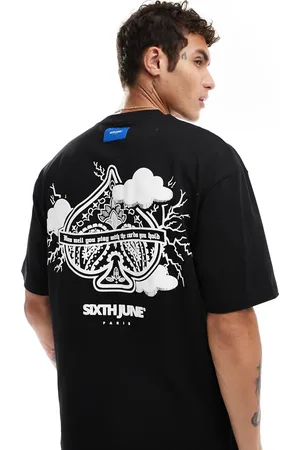 Sixth June Printed back motif oversized t-shirt in