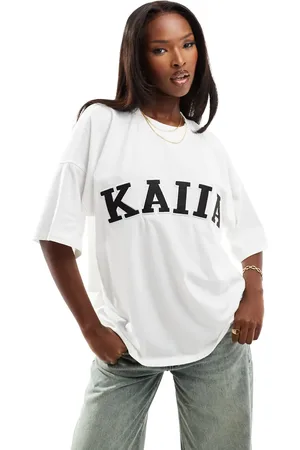 Kaiia Oversized embroidered logo t-shirt in