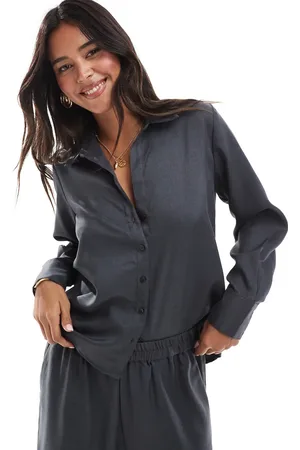 ONLY Long sleeve shirt co-ord in dark melange