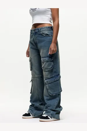 Good For Nothing Wide leg cargo jeans in antique wash