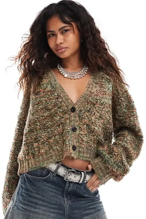 The Ragged Priest Chunky grunge cropped knit cardigan in