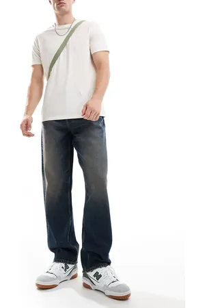 ASOS Baggy jeans in mid wash with heavy wash