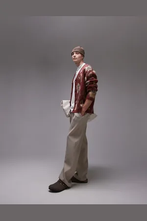 Topman Carpet pattern brushed cardigan