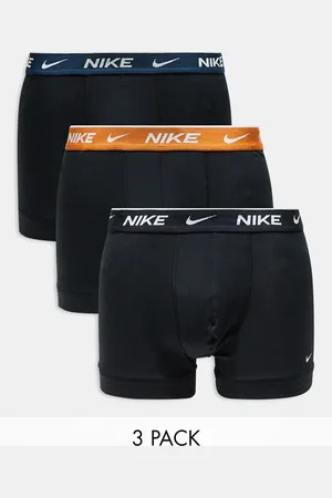 Nike Everyday Cotton Stretch 3 pack trunk with coloured waistband in blue/gold/
