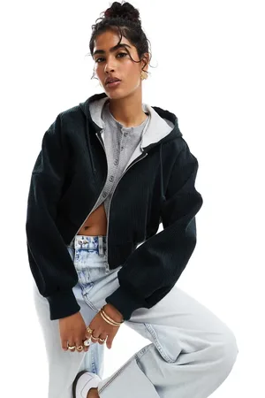 ASOS Bonded cord jacket in navy