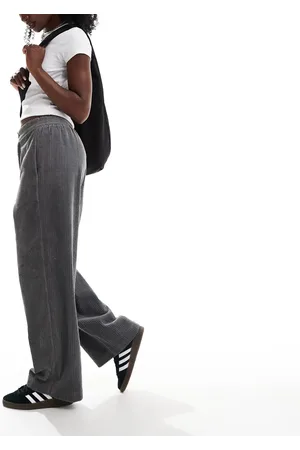 ASOS Cord barrel trousers in charcoal